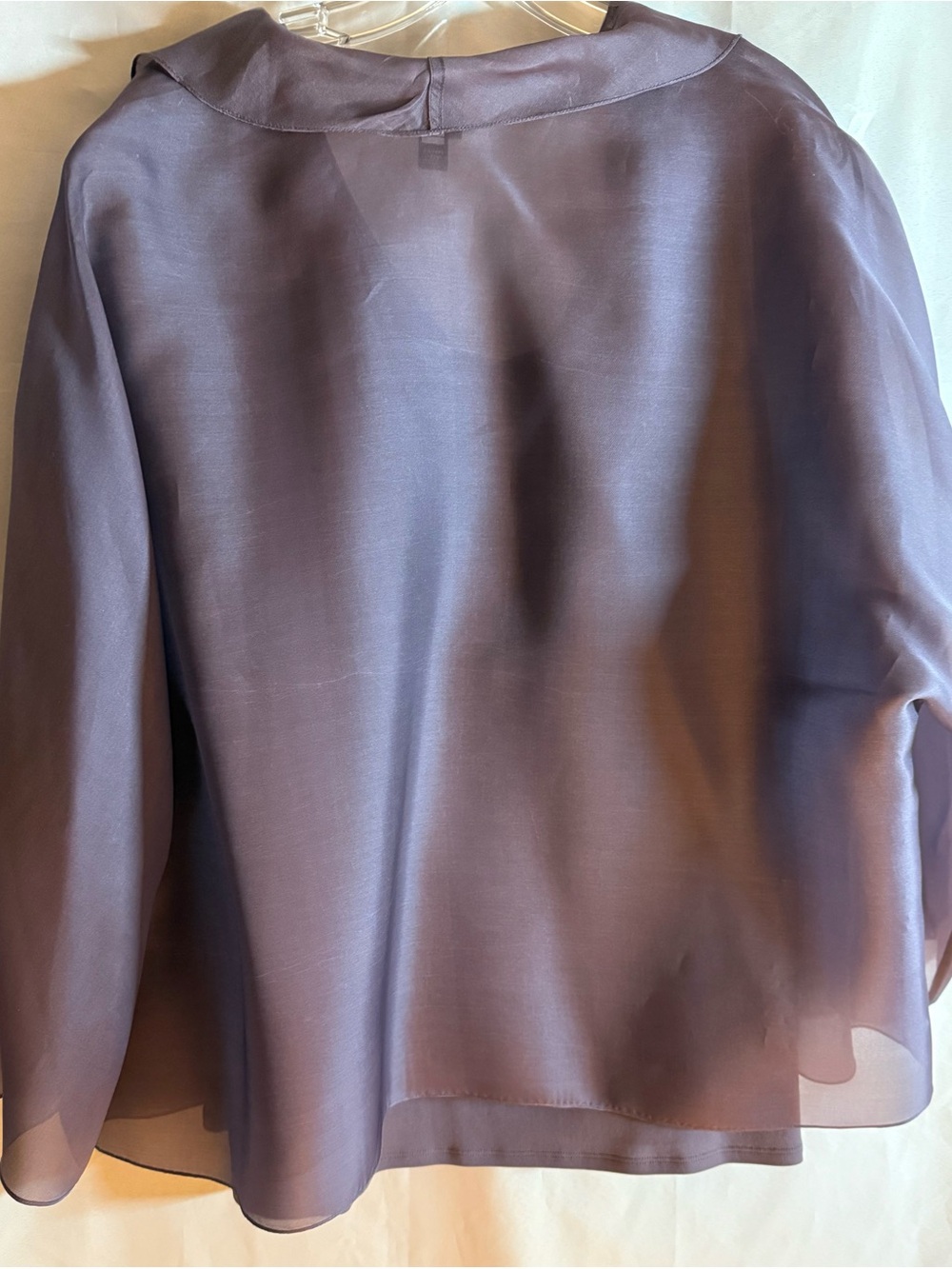 Eileen Fisher 2X Silk Lavender Sheer Open-Front Jacket - Picture 2 of 9